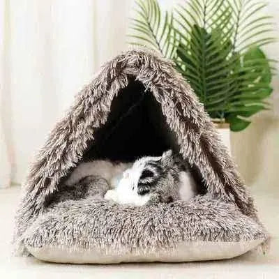 Didog Cozy Cat Haven in Coffee - Luxury Washable Fabric Cat Sanctuary