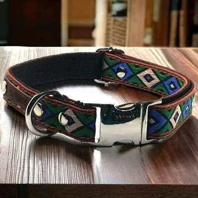 Regal Paws Designer Cotton Dog Collar with Custom Engraving