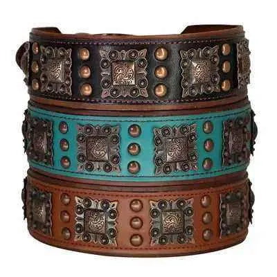 Regal Paws: Luxury Spiked Leather Dog Collar for Medium to Large Breeds