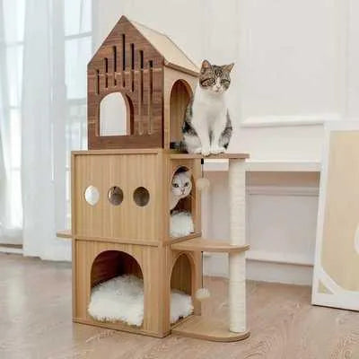 Sky City Kitty Castle: Modern Cat Tree Adventure