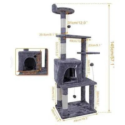 Sky City Kitty Castle: Modern Cat Tree Adventure