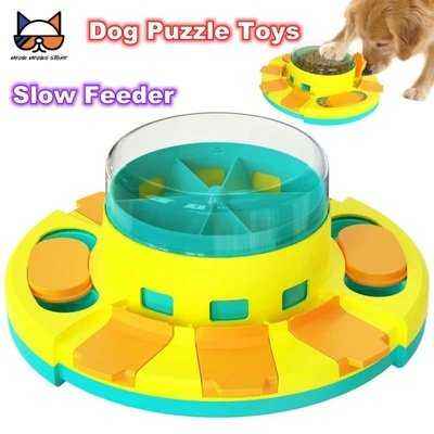 Dog Puzzle Toys Press Slow Feeder Interactive Games for Puppy IQ Trainning Treat Dispenser Food Leaker Bowl Advanced Level 2in1 - Finnigan's Play Pen