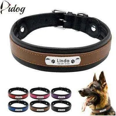 Luxury Collection: Premium Engraved Leather Dog Collar for Big Dogs