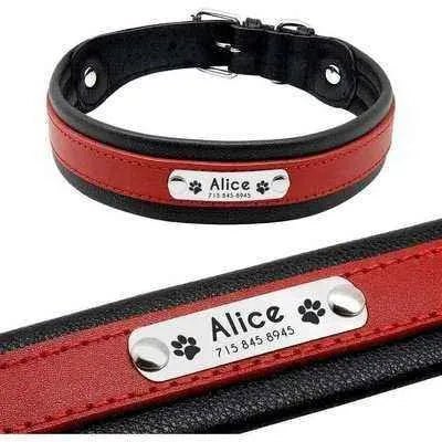 Luxury Collection: Premium Engraved Leather Dog Collar for Big Dogs