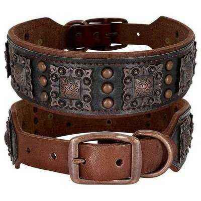 Exquisite Spike Leather Dog Collar