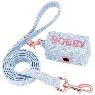 Personalised Dog  Garbage Bag And Leash Set Protable Travel Snack Bag With Walking Leash Pet Accessories Free Customized - Finnigan's Play Pen