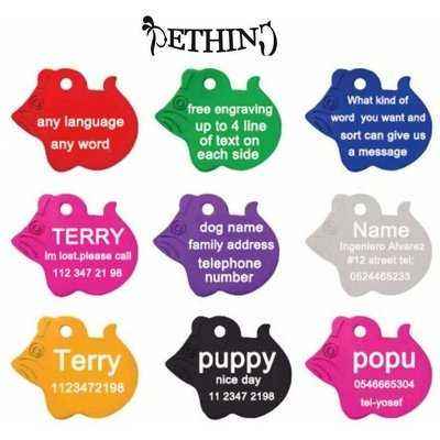 Personalised engraving text on pet id tags dog cat accessories Mouse styles pet dog tag engraved custom dog tag - Finnigan's Play Pen
