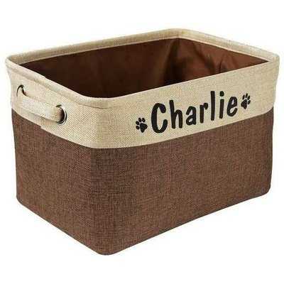 Personalised Dog Toy Basket Storage Box Free Print Name Pet Accessories - Finnigan's Play Pen