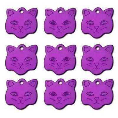 Engraved Dog Cat ID Tag Personalised Cat Face Shape Print Pet Name Plate Puppy Dogs Name Phone No. Tags - Finnigan's Play Pen