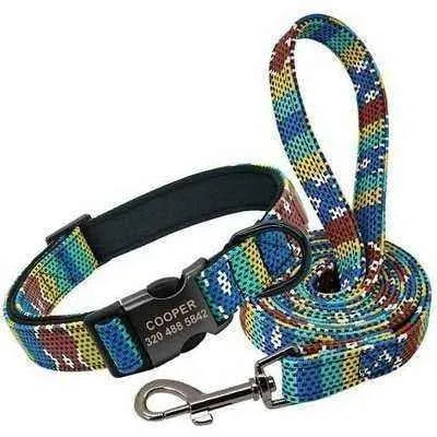 Divine Pet Elegance Personalised Dog Collar & Leash Set