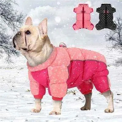 Rose Gold Elegance Reflective Winter Dog Coat