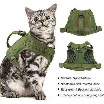 Luxury Tactical Nylon Cat Harness with Handle - Elite Pet Training and Walking Accessory